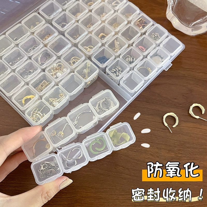 Transparent handheld acrylic square storage system, storage box, necklace, chain, earrings, ring