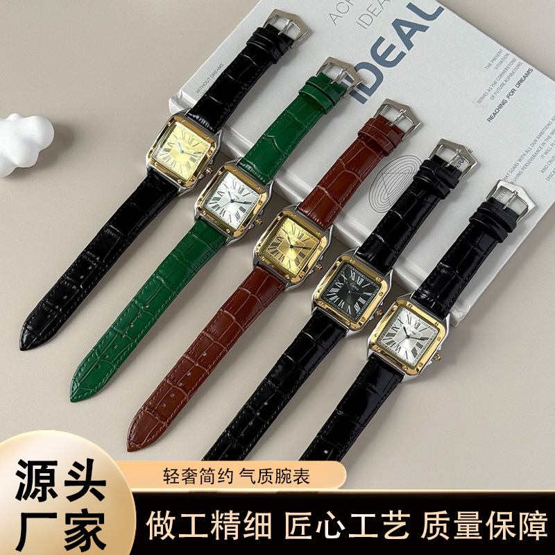 Retro Watch, Simple Tiktok Style, Gentleman's and Ladies' Watch, Wholesale Cross-Border Hot Sale, Fashionable Rubber Strap Quartz Watch