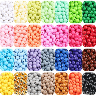 6-20mm solid color acrylic round beads fashion handmade diy jewelry material loose beads jewelry accessories