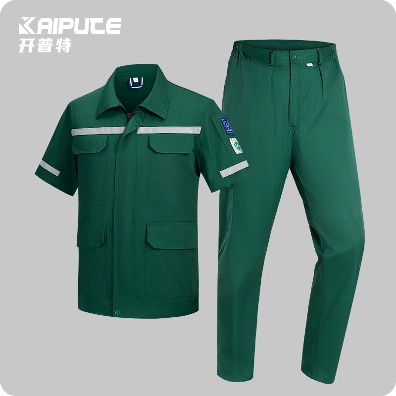 Трансграничная антистатическая летняя рабочая одежда с коротким рукавом Набор печати LOGO Color Color Linger куртка с вертикальным воротником мануфактура мастерская