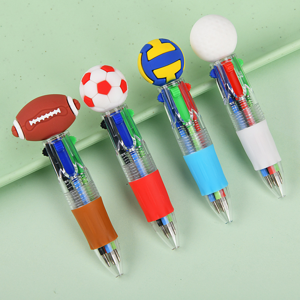 Transfronterizos para lindos bolígrafos de fútbol, baloncesto, rugby, dibujos animados multicolores mini bolígrafos cortos