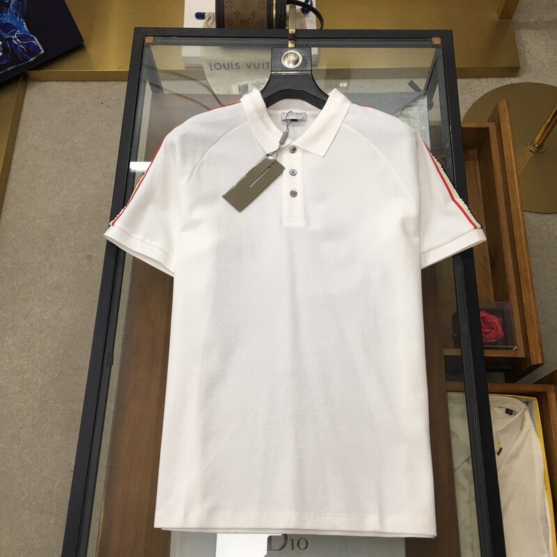 1.1 Correct Edition 2025BLCG Mask MLB Miu Miu D DIO Ribbon Stitching polo lapel short sleeve T-shirt men