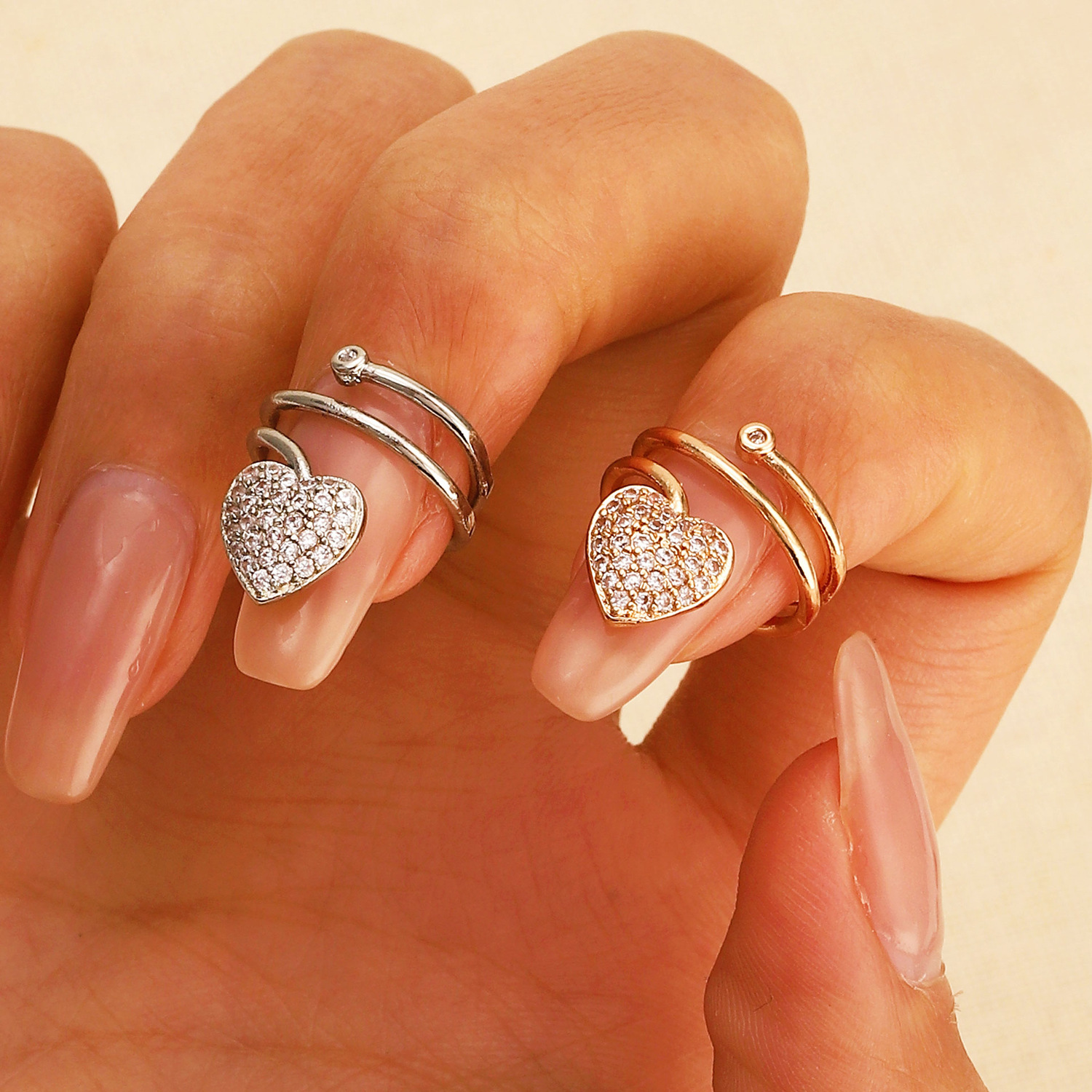 Nieuwe Zircon Inlayed Cap Voor Vrouwen, Gepersonaliseerd Temperament, Draag Afneembare Nagelring_voghion.com