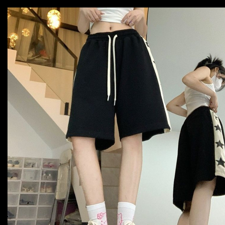 Retro casual shorts student female Summer 2024 New American star loose all-Match sports shorts ins