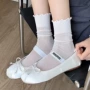 薄款夏季木耳边镂空堆堆袜
