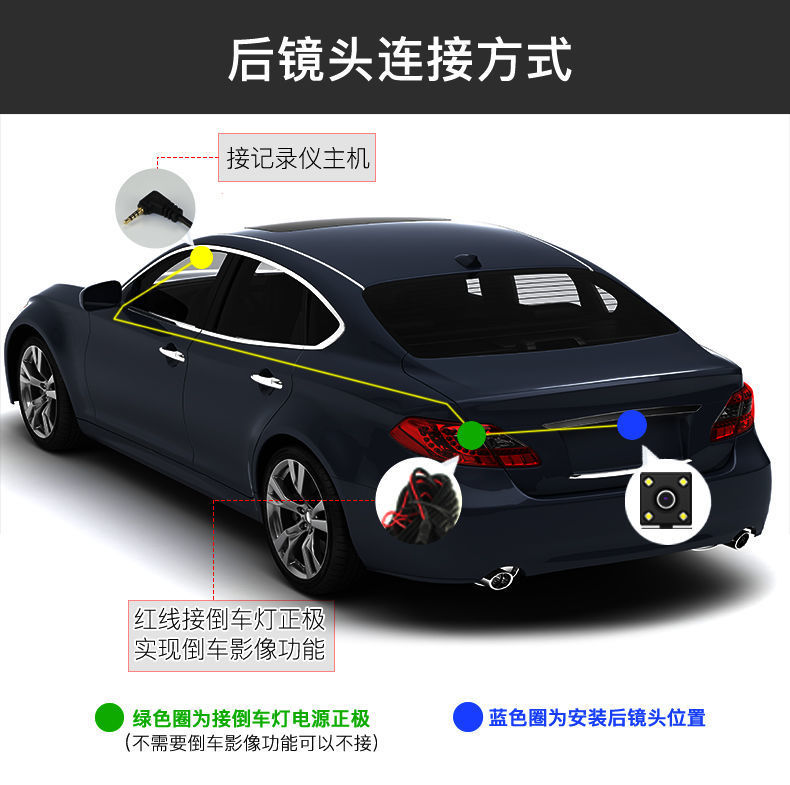 5-Pin 5-Hole Car Dashcam Reversing Camera Universal High-Definition Night Vision Rear-View Ccd Camera