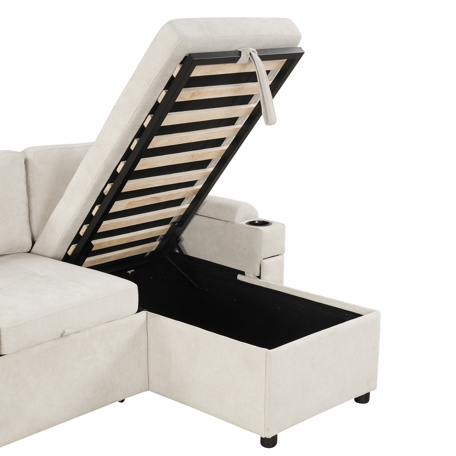 Sofá de tela para gatos, orejas de elefante, sala de estar minimalista italiana, apartamento pequeño, sofá de estilo crema en línea recta image 4