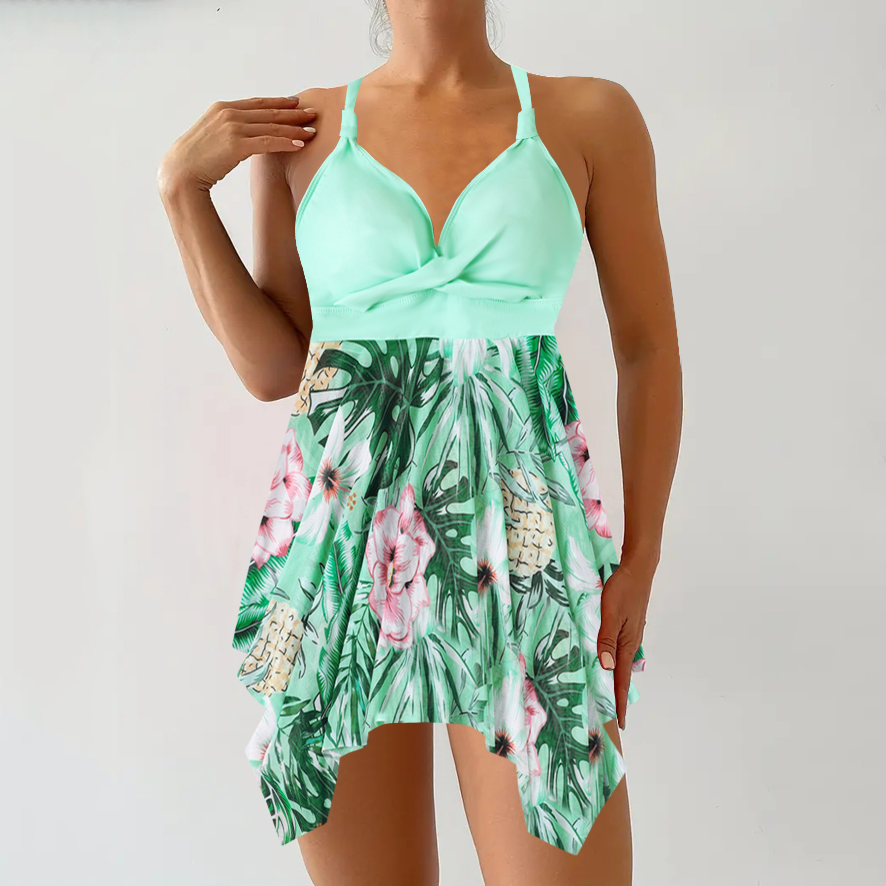 2025 New Women's Large Size Swimsuit Women's Tankini European and American Swimwear Independent Station Cross-Border Foreign Trade Swimsuit