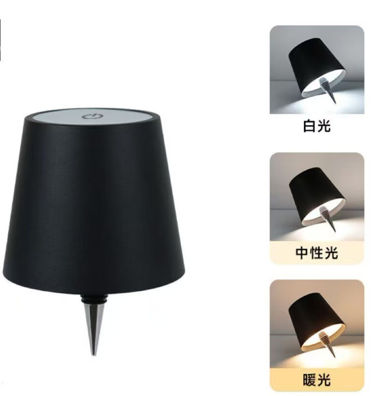 クロスボーダーポインテッド LED 充電式 3 色調光ワインボトルランプ充電式モダンシンプルな小型テーブルランプ雰囲気ランプ卸売|undefined