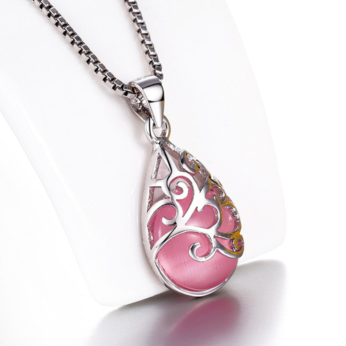 Weihua Silver Plated Pendant Women's Moonlight Cat's Eye Fashion Love Wishing Women's Pendant Accessories Wholesale