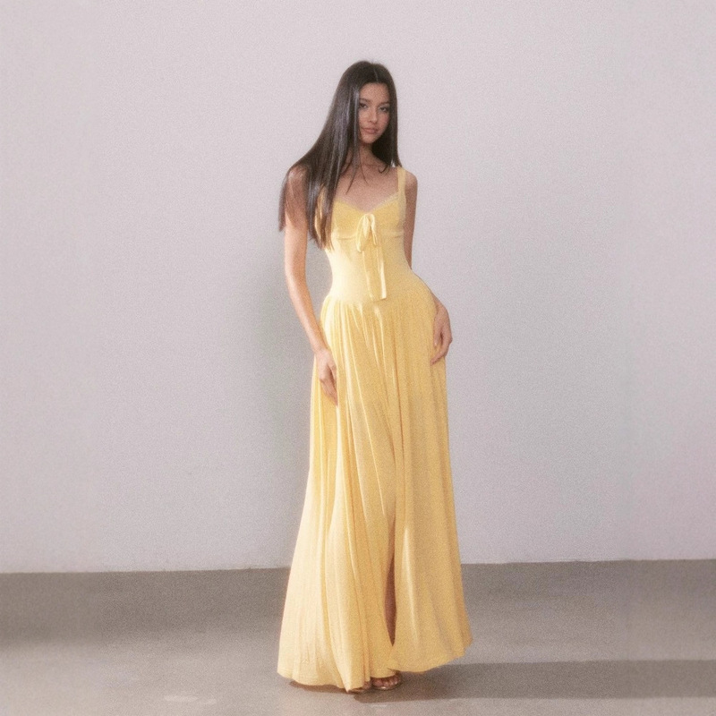 2025 New Export Cloud Mist Inspiration Muse Coat French Lace Knit Camisole Slit Dress