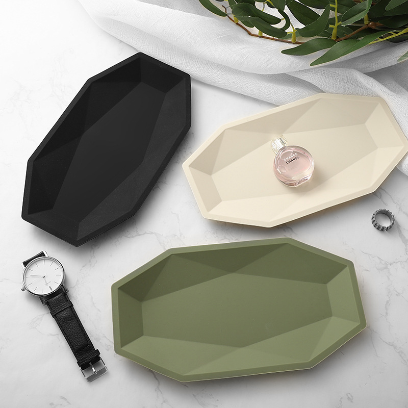 Creative Silicone Geometric Plate Desktop Jewelry Aromatherapy Storage Tray Small Objects Jewelry Tray