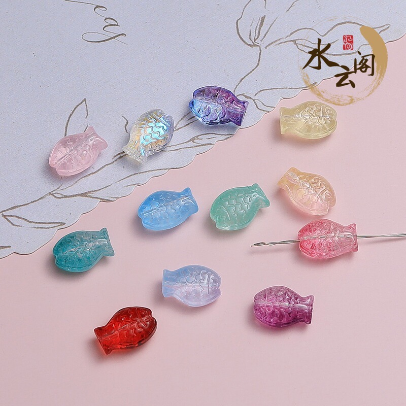 10×14mm Vertical Hole Small Fish Crystal Gradient Handmade Beads DIY Bracelet Necklace Glass Jewelry Accessories Wholesale