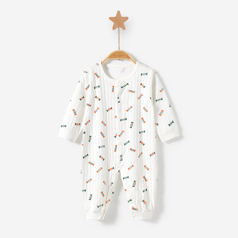 Bebé mono primavera y otoño verano bebé algodón manga larga traje aire acondicionado mameluco hombres y mujeres ropa delgada recién nacido