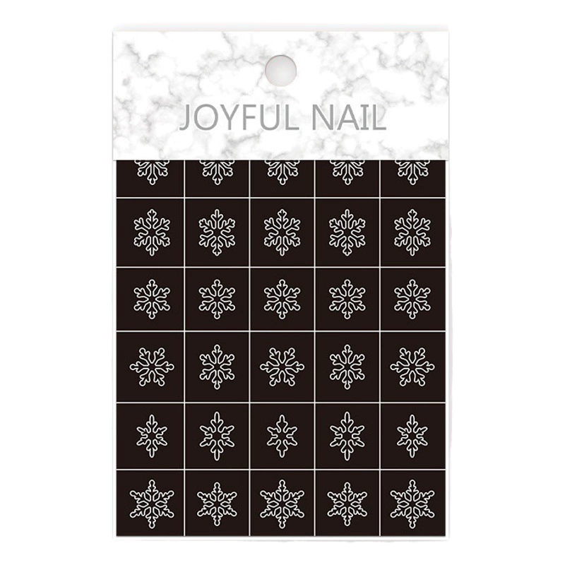 Снежинка ногтей шаблон картины наклейки оптом Рождественские полые наклейки для ногтей белый градиент цветущие наклейки для ногтей