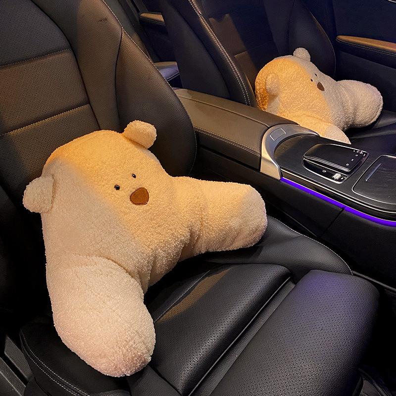 車のヘッドレスト、首枕、女の子用のかわいい車用クッション、インテリア用品、カーシート、腰サポートセット|undefined