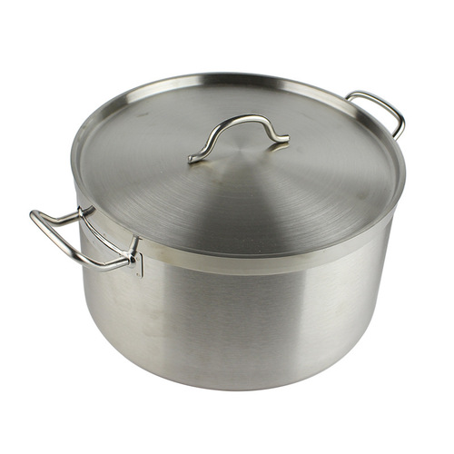 BB4C wholesale stainless steel pot commercial induction cooker soup pot double bottom short pot hot pot thickened bottom large capacity