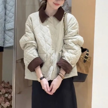 夹棉加厚外套短款上衣秋冬新款2025韩系宽松小个子半身裙两件套装