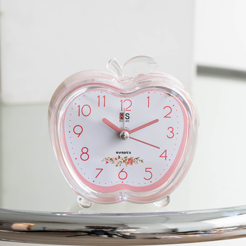 Ventas directas de fábrica reloj de alarma de Apple estudiante personalidad creativa simple dormitorio dibujos animados niños electrónico pequeño reloj despertador reloj de alarma