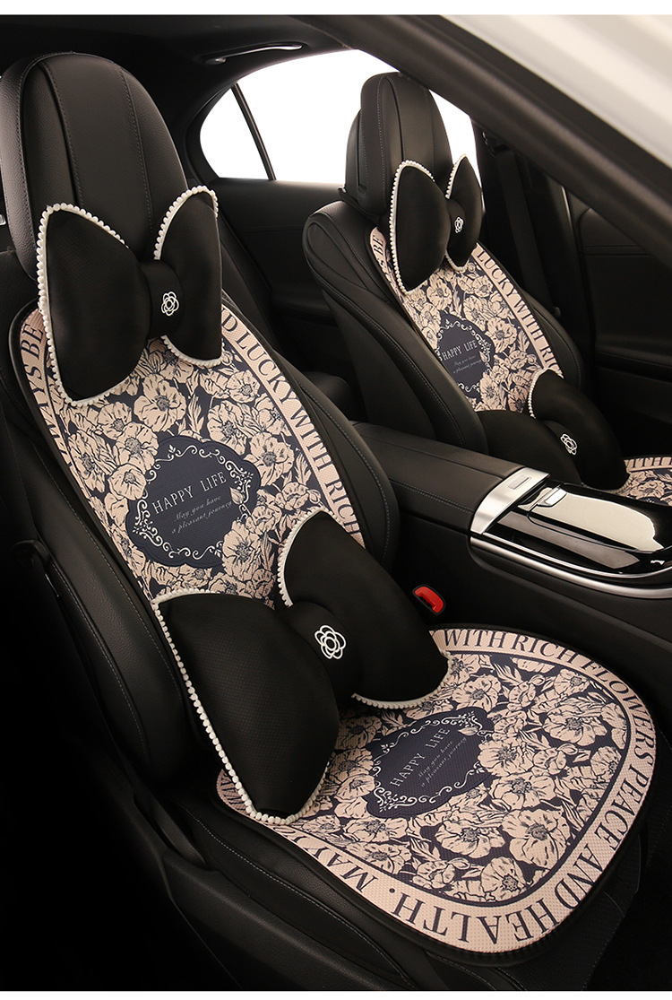 Car Cushion Four Seasons Universal Goddess Cushion Advanced Sense New Cute Seat Cover Summer Breathable Light Luxury Seat Cover