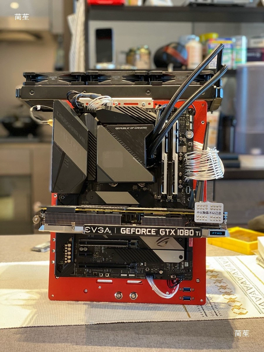 Стенд для сборки JXK Machinery Cool Library K1, открытый корпус для компьютера, платформа для тестирования железа, полностью алюминиевый вертикальный/горизонтальный водяной охладитель