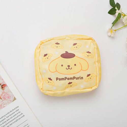 Cute Cartoon Sanitary Pad Organizer Bag – Portable Travel & Outing Essential for Girls, Includes a Crossbody Strap