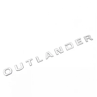Suitable for 2013-2021 Old Model Outlander Lettering Sticker on the Front Hood Emblem Outlander Modified Outlander (Car logo) - bright-silver