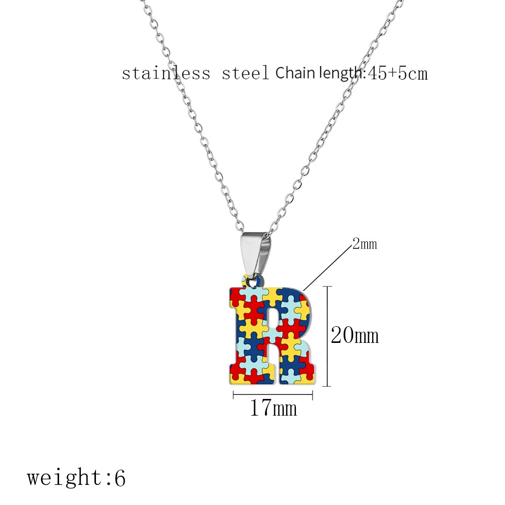 П pendant из нержавеющей стали с буквами, головоломка, ожерелье, (торговля через границы)