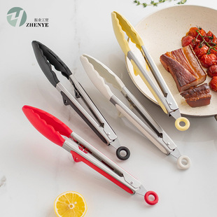 SOURCE manufacturer 9-inch Food clip with tripod high temperature resistant non-slip Food clip steak clip barbecue clip Food clip