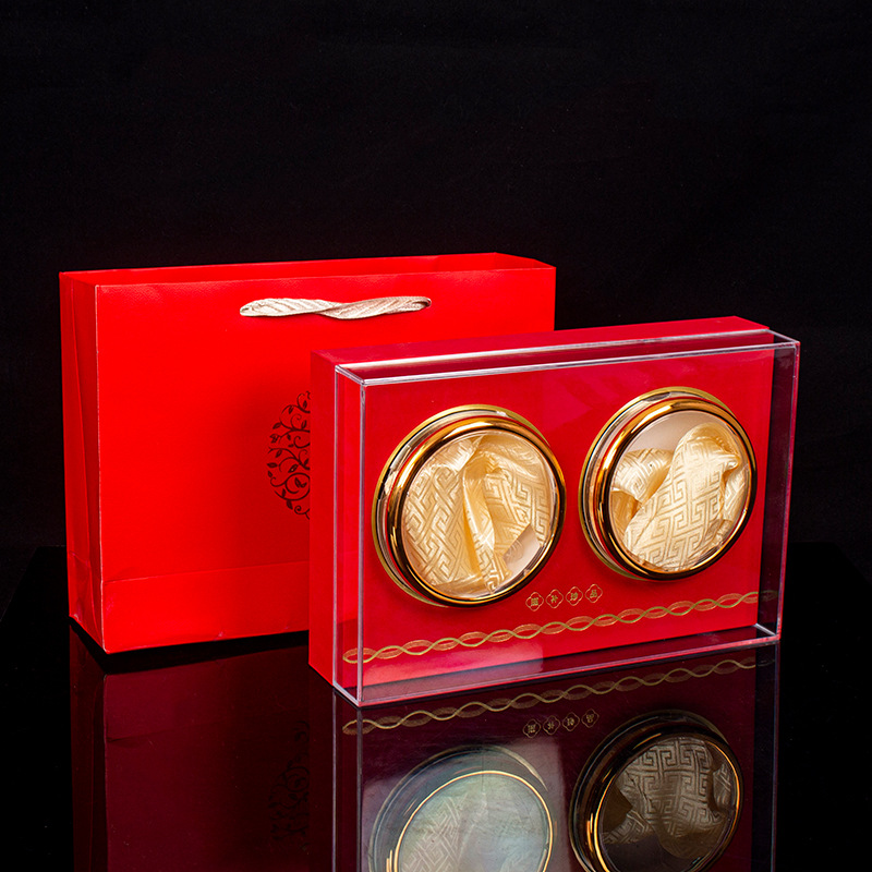 双瓶双拼双圆通用滋补保健品礼盒空盒燕窝人参鹿茸片西洋参包装盒