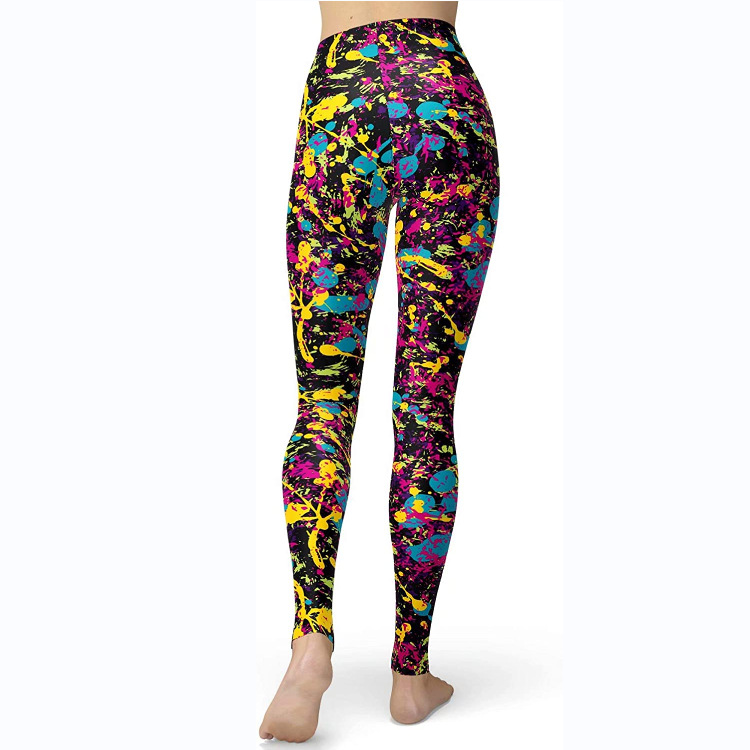 Abbigliamento da donna multicolore stampato slim fit fianchi sollevamento snellente grandi dimensioni corsa yoga fitness leggings_voghion.com