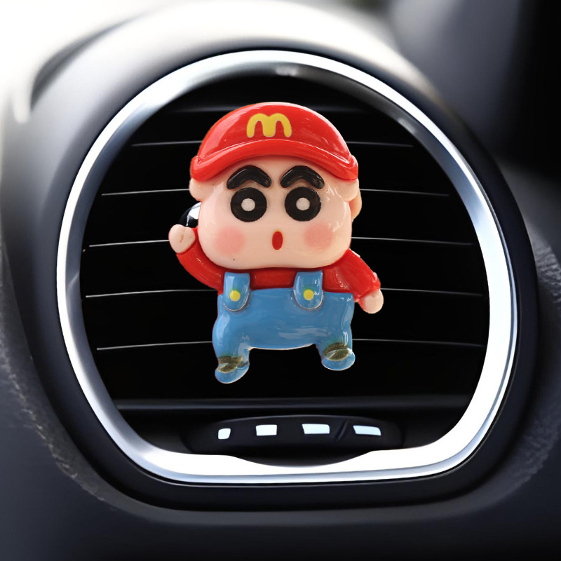 Vehículo de ventilación pequeña cabeza grande pequeña nueva fragancia perfumes de automóviles dibujos animados adornos artículos de decoración artículos de automóviles
