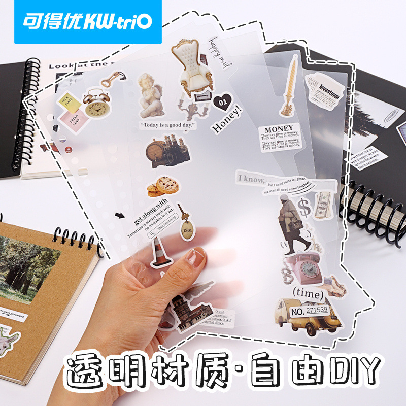 Libro de hojas sueltas de Kedeyou, página de partición A4, página de contabilidad manual B5DIY, venta al por mayor, página de partición blanca de niebla A5