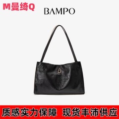 【李梦同款】BAMPO半坡福瑞方方包 头层牛皮托特包可放电脑单肩包
