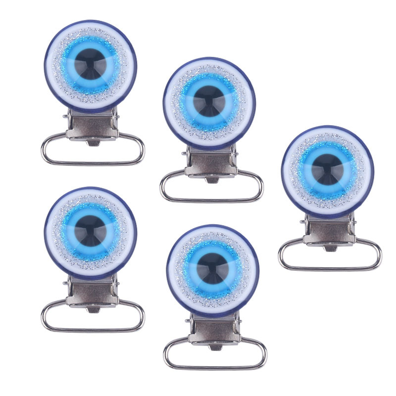 Suministros de bebé nuevo zafiro azul ojos DIY chupete clip bebé chupete cadena clip chupete anti-gota cadena Accesorios