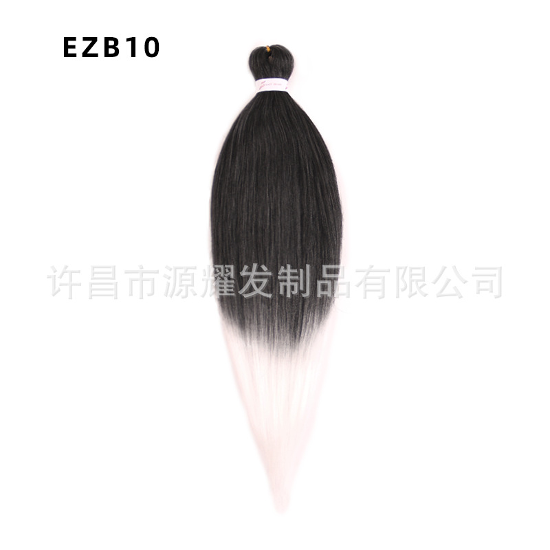 Peluca EZ cabello esponjoso y suave de fibra química trenza grande 26 pulgadas 90g pvc bicolor retardante de llama seda de baja temperatura trenza grande