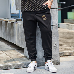 Extra Large Size Sports Pants Men's Large Size Velvet Pants Trendy Fat Men's Spring and Autumn Wei Pants Fat Men's Legs Casual Pants