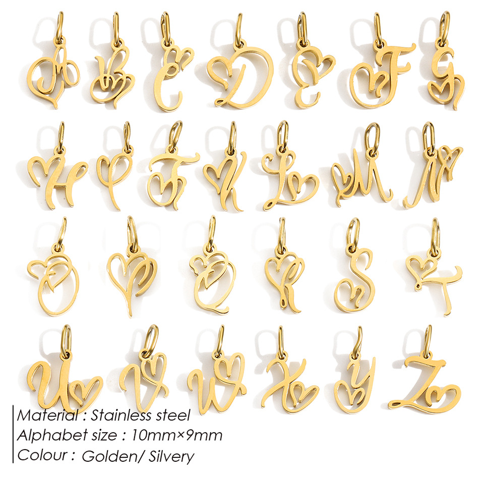 Simple Style Style 1 Piece 10*9mm 304 Stainless Steel Gold Plated Letter Polished Pendant