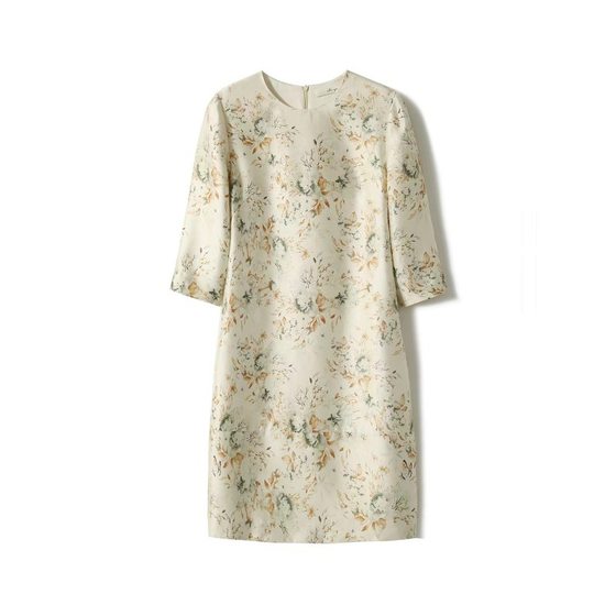 Foreign trade elegant and noble to attend any occasion! Floral Twill Digital Print Light Gown