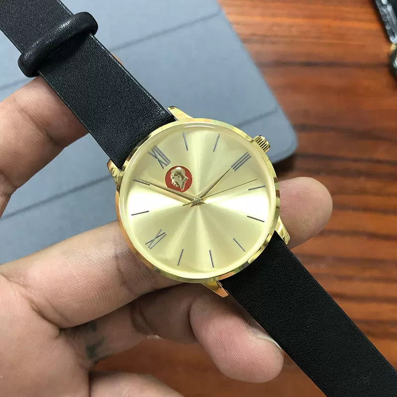 臻缘厂家现模定制Y121石英机芯毛伟人头像纪念男士防水不锈钢手表