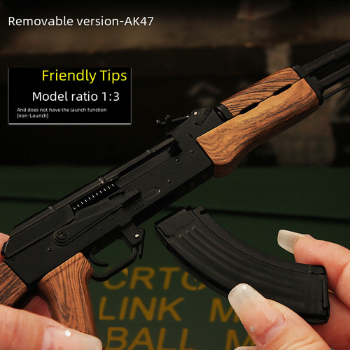 1:3 Detachable AK47 Akm Sniper Rifle Alloy Model Metal Assembly Toy Gun Display Piece Not Shootable