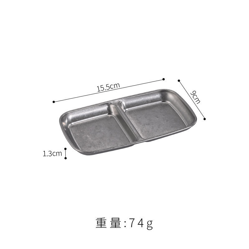 レトロ304ステンレス焼肉調味料料理皿鍋焼き物付小皿韓国式食器|undefined