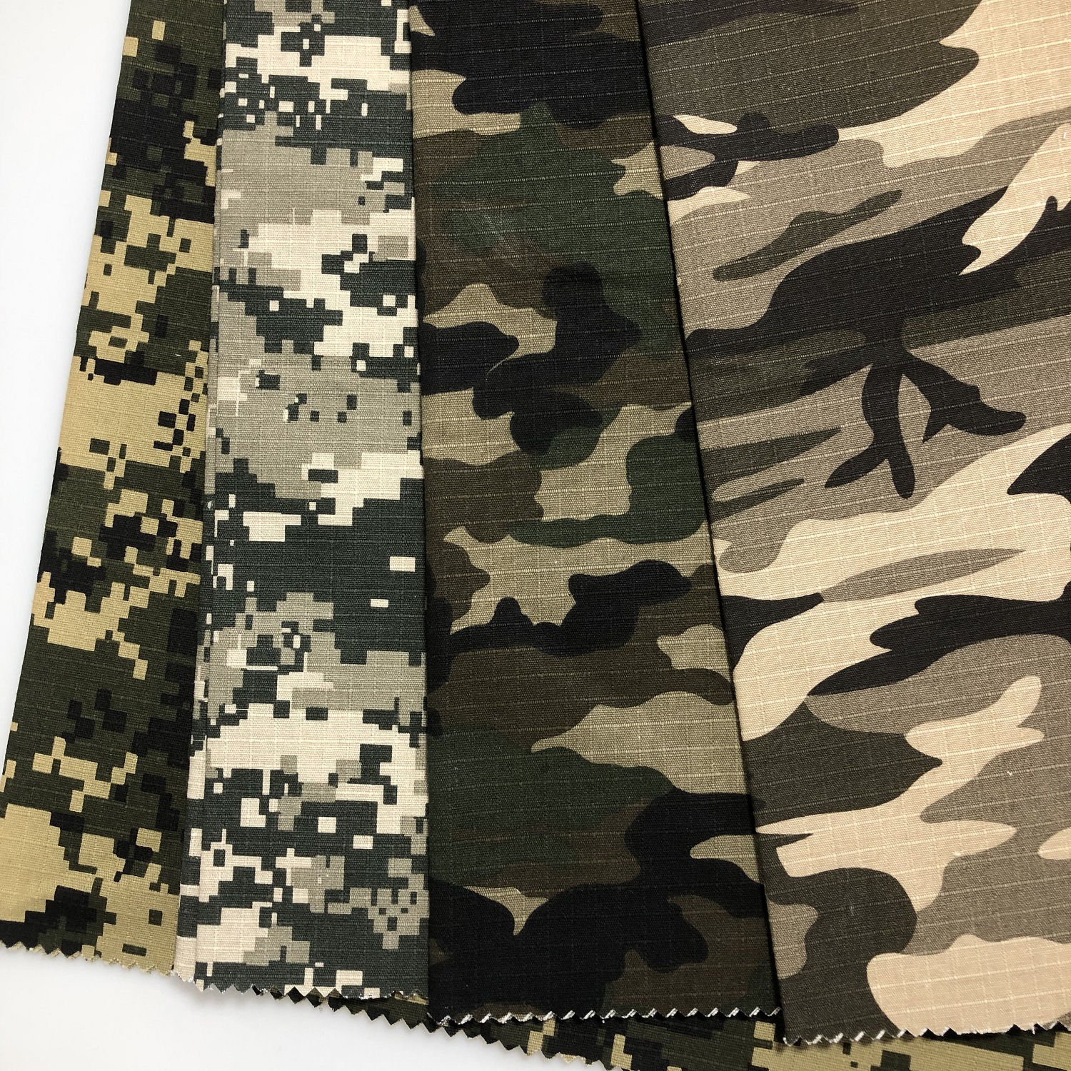 现货全棉六分格防撕裂迷彩面料珠帆格工装迷彩面料免费色卡