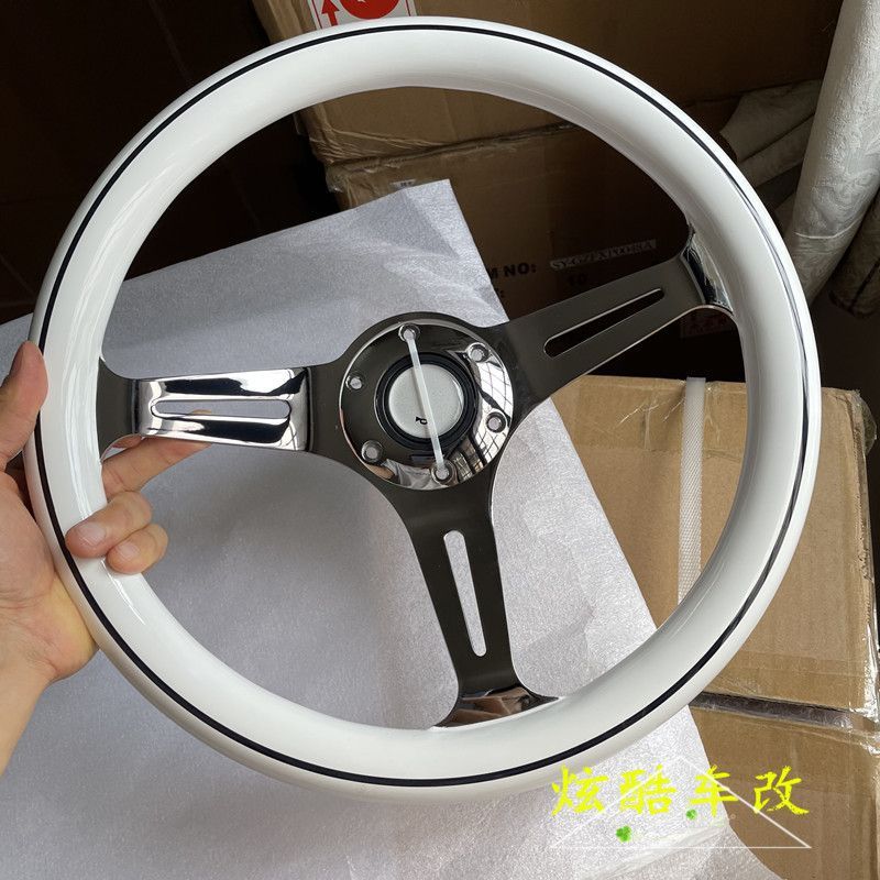Car modification mahogany Big Dipper Longdi retro racing car Jetta Poussin brigade Santana 14 inch 15 inch steering wheel