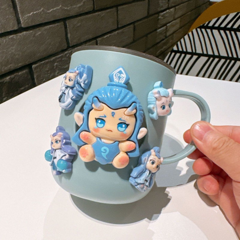 Nezha taza de enjuague bucal Ao Bing taza de cepillado de dientes casa lindo cepillo de dientes niño niña niño niño niño niño bebé lavando tanque de dientes