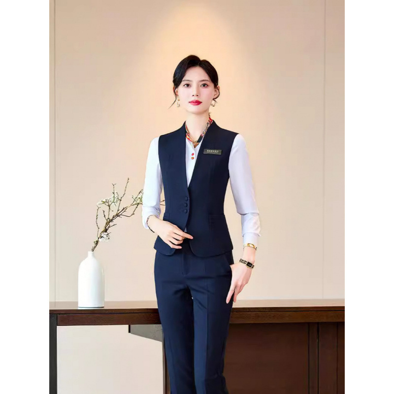 High-End Suit Vest Professional Suit Female Sales Department Hotel Front Desk Vest Workwear Jewelry Store Shopping Guide Work Clothes
