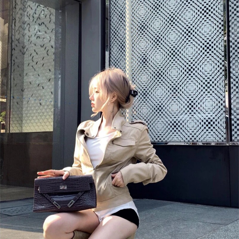 叮叮车外套女生春秋气质英伦工装风长袖短款修身显瘦百搭夹克外套|undefined