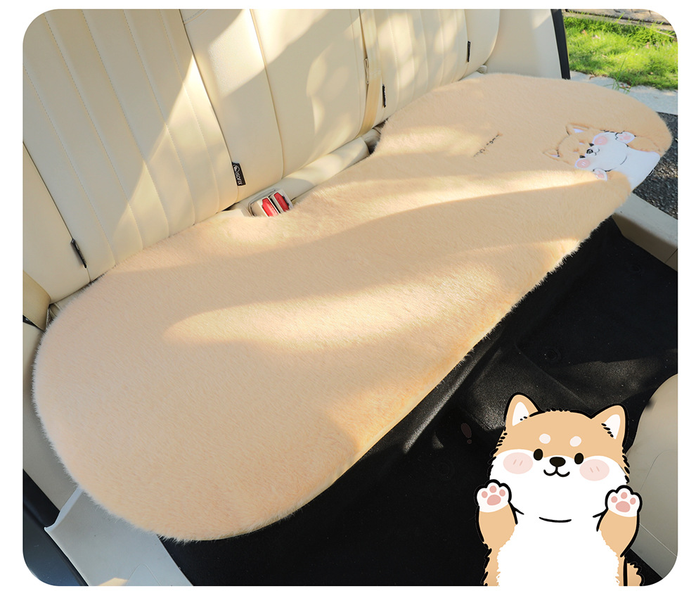 Winter plush car seat cushions, cartoon embroidery, car interior accessories, high-end car supplies, car seat covers, available for drop shipping