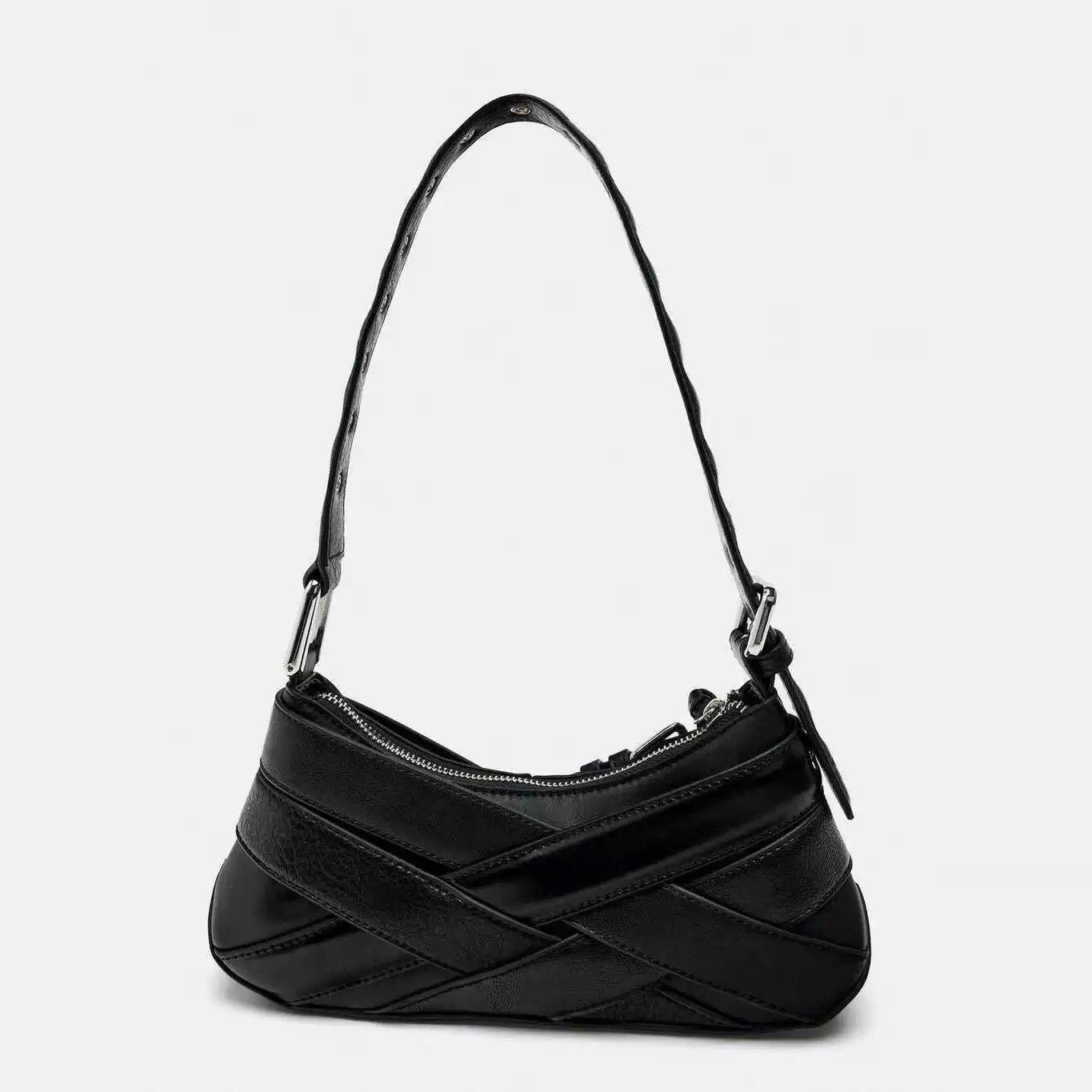 Korean Style Niche Sweet & Cool Spicy Girl Handbag, Solid Color High-End Shoulder Bag, Fashion Versatile Moto Bag - Thumbnail 4