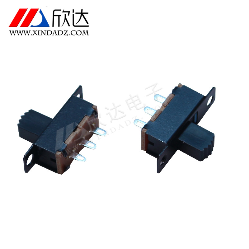 SS12F32G7 黑壳拨动开关单排立式三脚两档小型滑动开关现货可批发